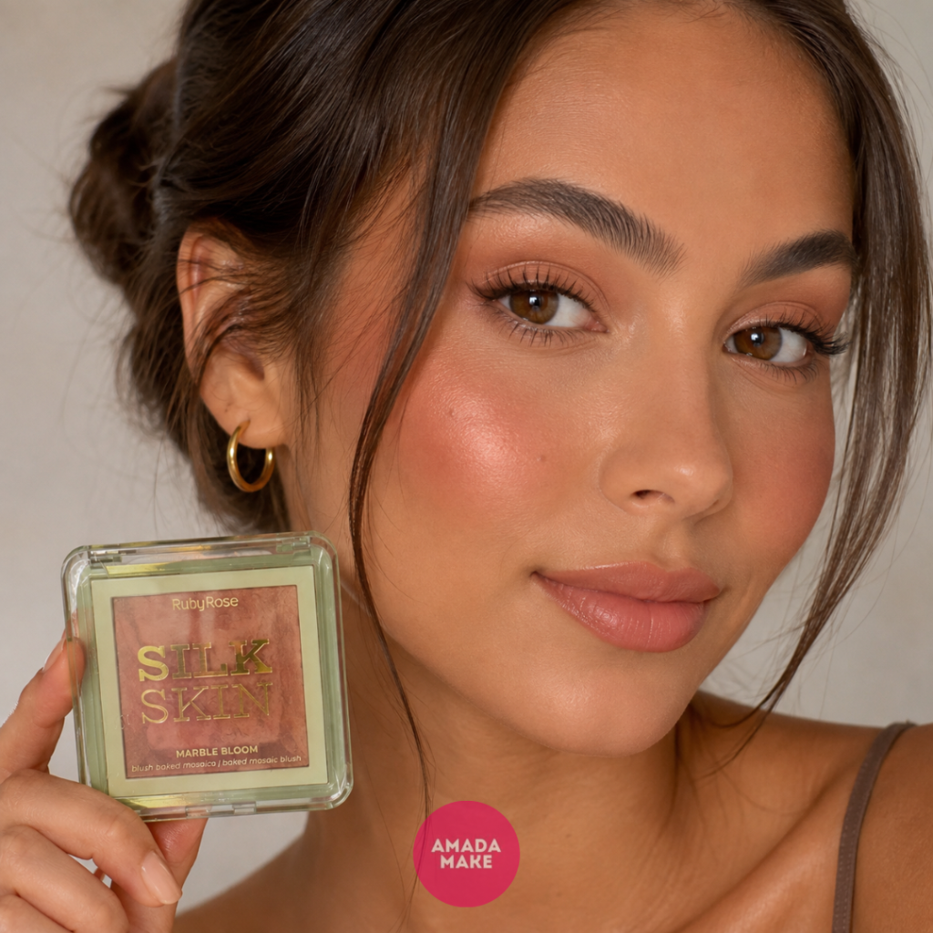Blush Baked Marble Bloom Silk Skin Ruby Rose - Velvet Taupe 