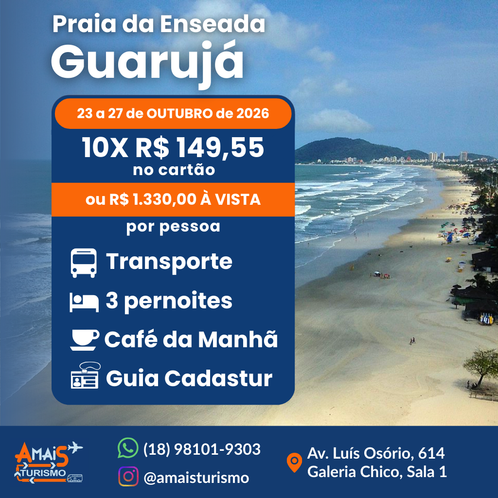 GUARUJÁ - PRAIA DA ENSEADA - OUTUBRO 2026