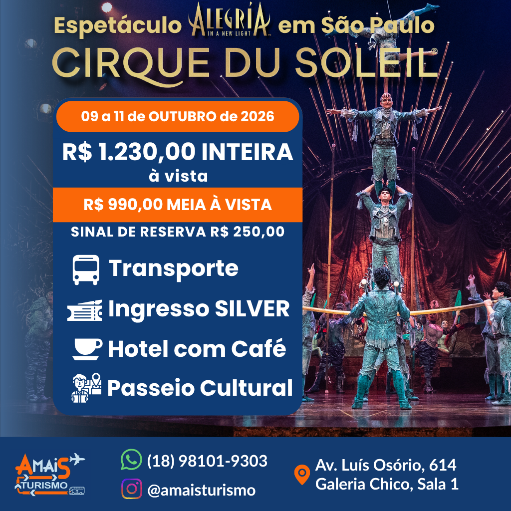 CIRQUE DU SOLEIL E SÃO PAULO CULTURAL - OUTUBRO DE 2026