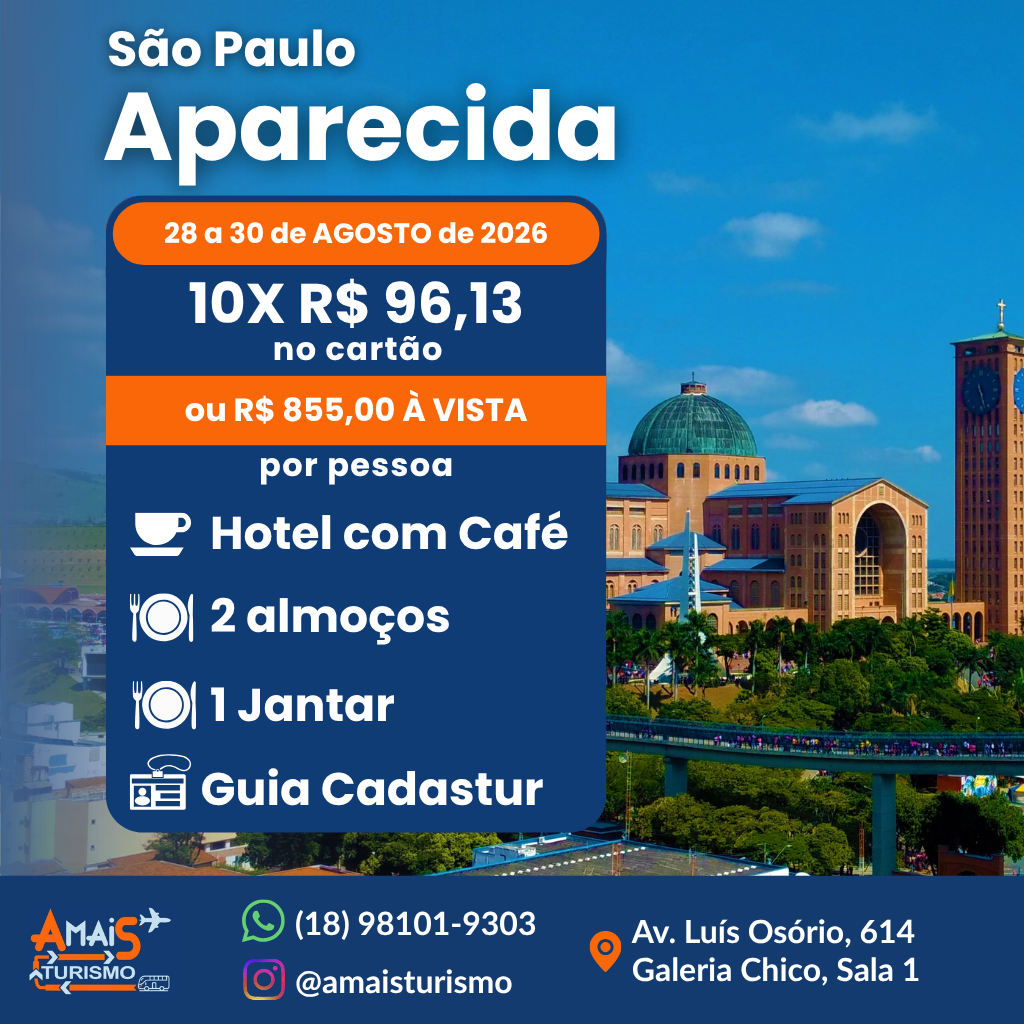 APARECIDA COM PERNOITE - AGOSTO DE 2026