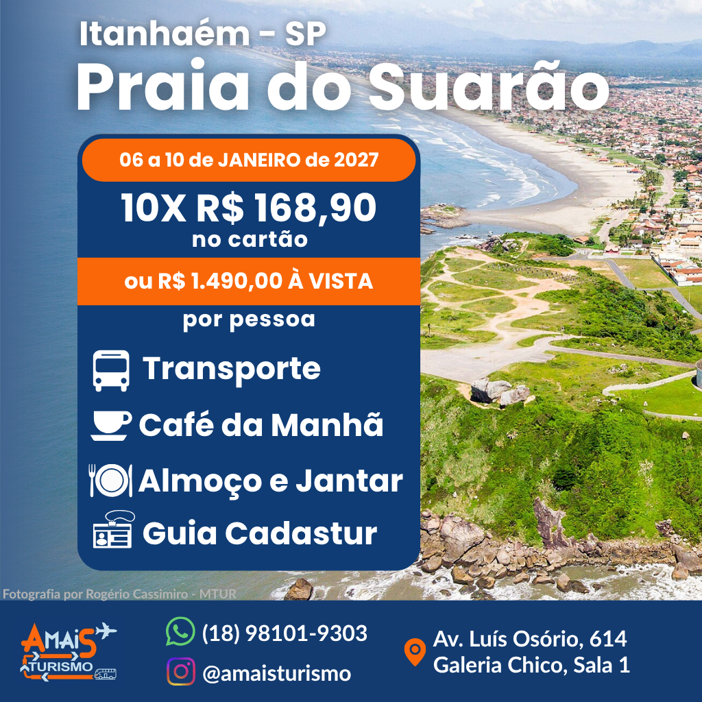 ITANHAÉM, PRAIA DO SUARÃO - JANEIRO DE 2027