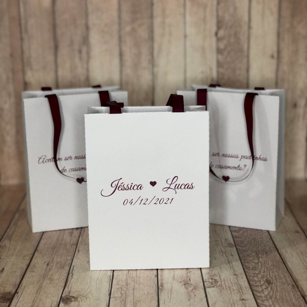 Sacola Personalizada (SACOLAP-07) Casamento simples branca