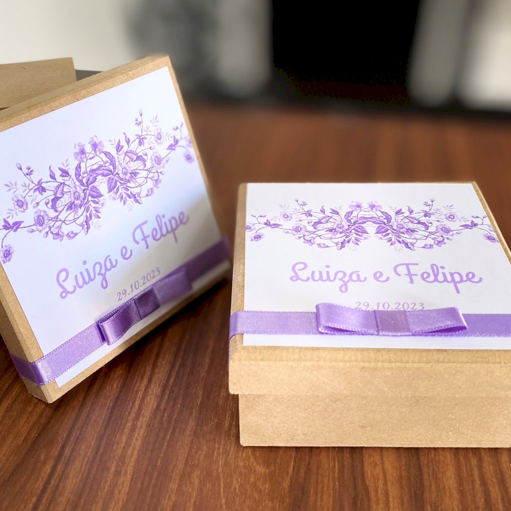 Caixinha de MDF (MDF-04) para Padrinhos, Pajens e Daminhas vários tamanhos