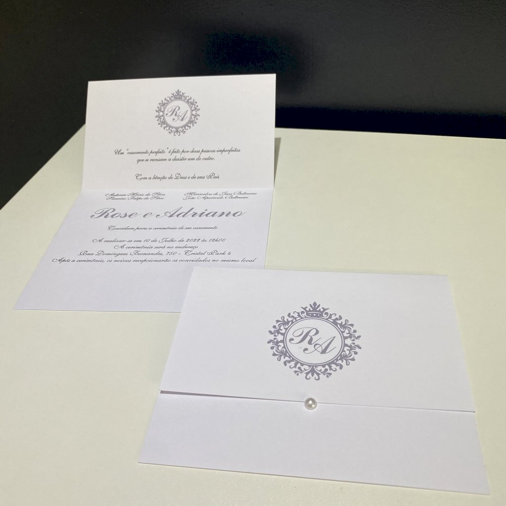 Convite de Casamento (Mini - 38) Brasão Preto