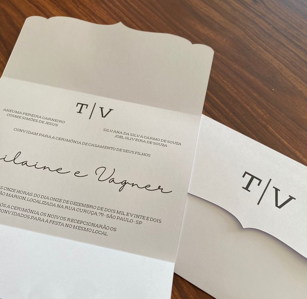 Convite de casamento (Premium-37) Clássico Corte 