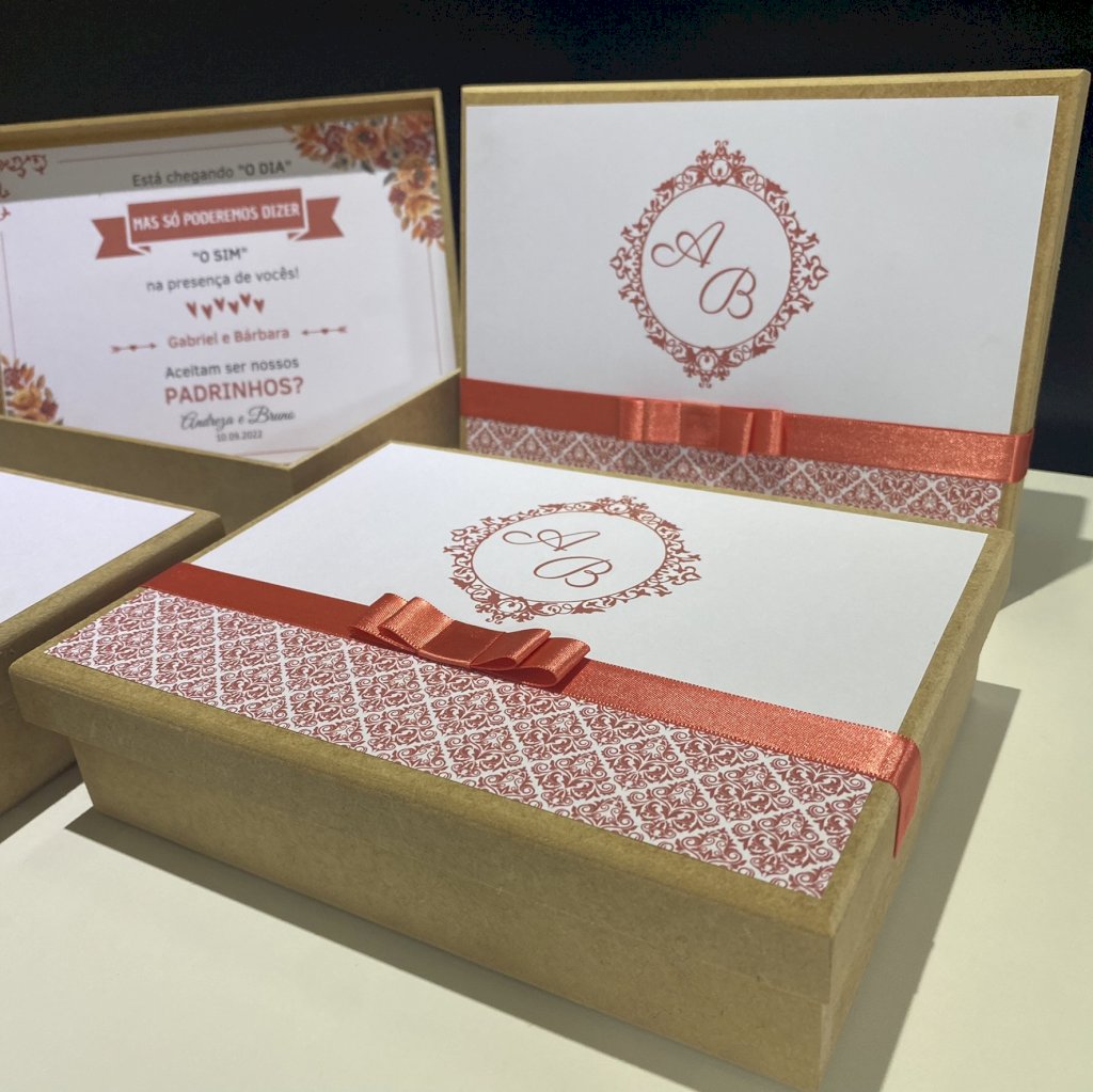 Caixinha de MDF (MDF-11) para Padrinhos, Pajens e Daminhas vários tamanhos arabesco