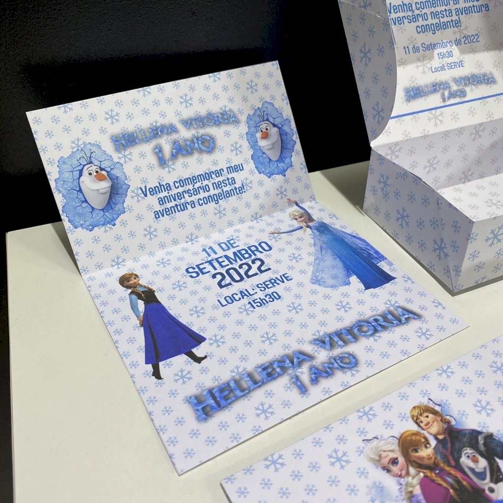 Convite Infantil (infantil-01) Tema Frozen Azul