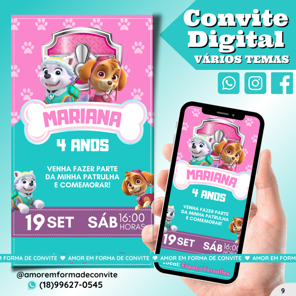 Convite Digital Infantil - Patrulha Canina - 9