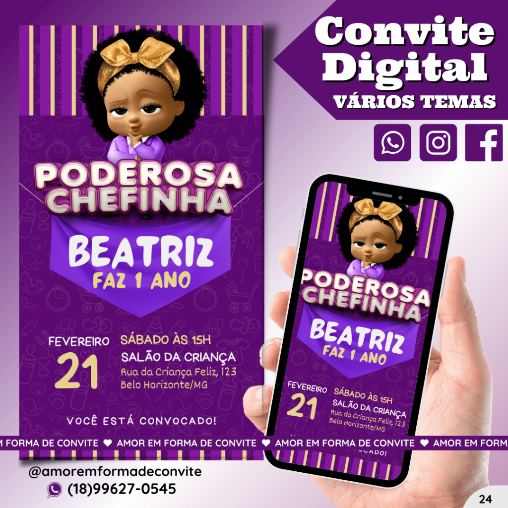 Convite Digital Infantil - Poderosa Chefinha - 24