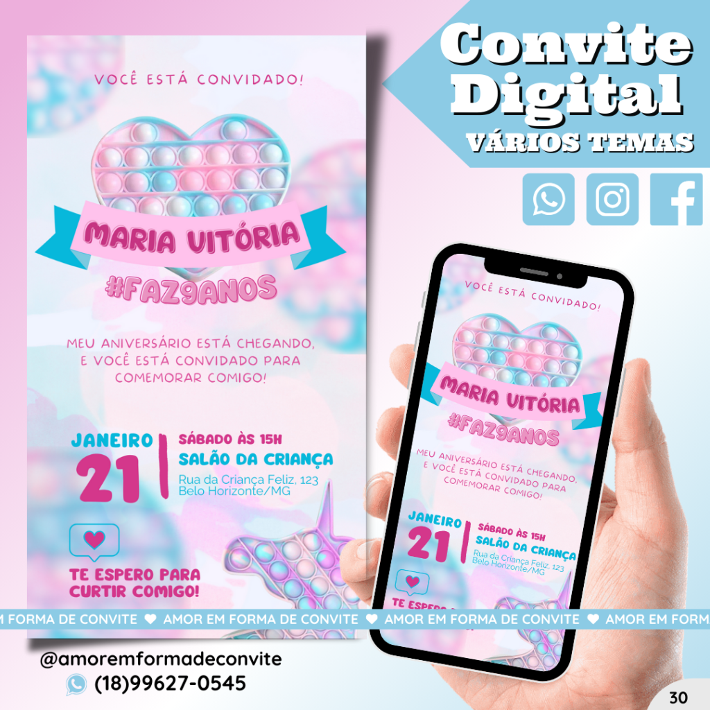 Convite Digital Interativo - Candy Color - 30
