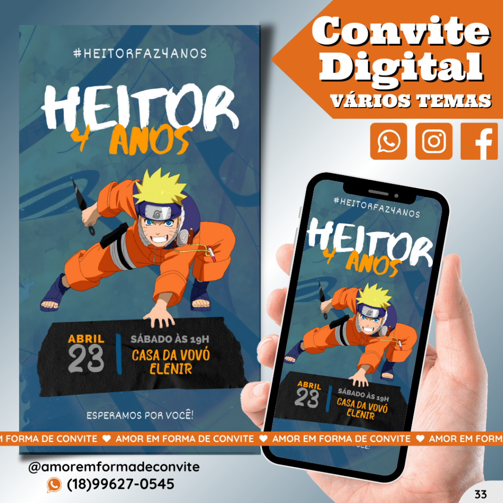 Convite Digital Infantil - Naruto - 33