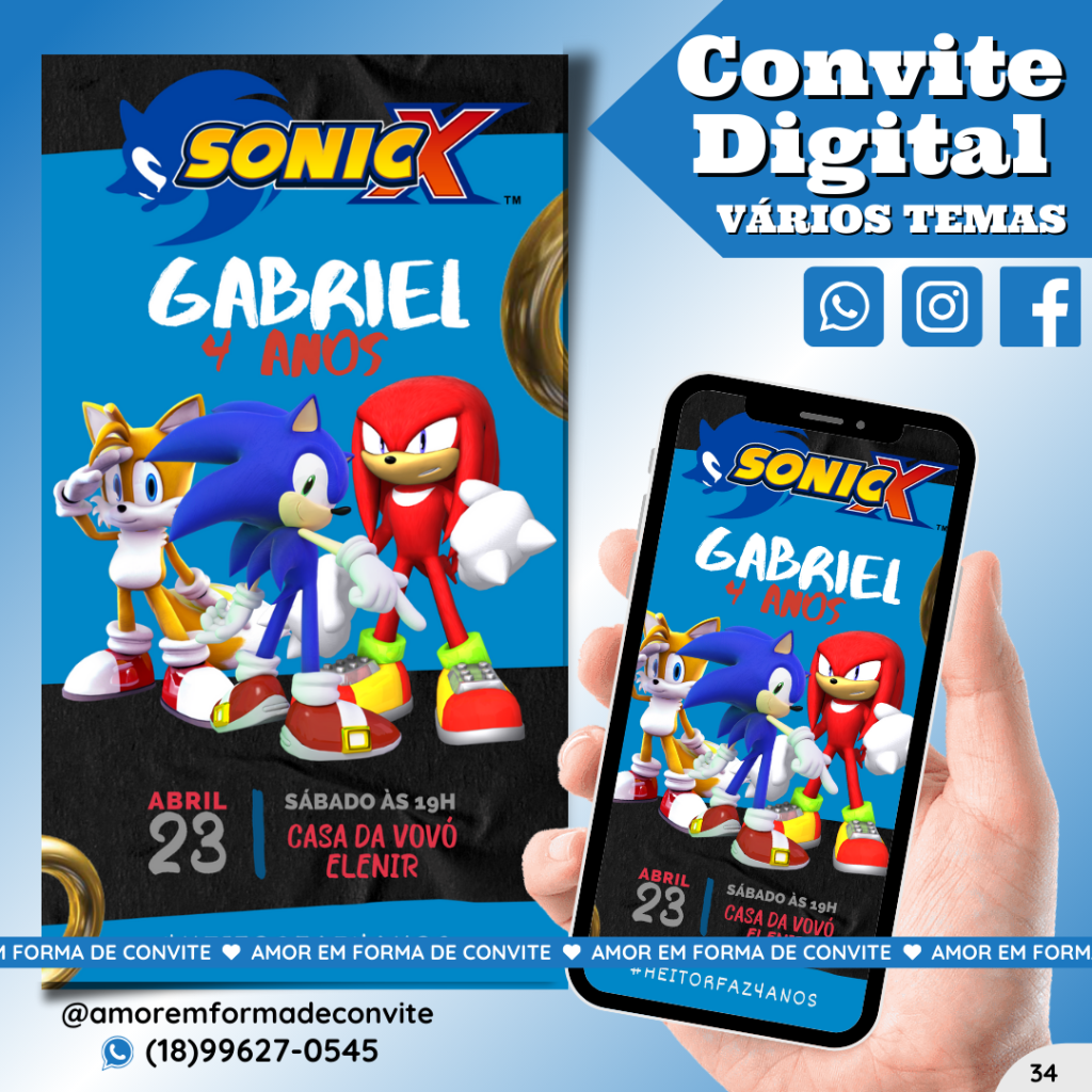 Convite Digital Infantil - Sonic - 34