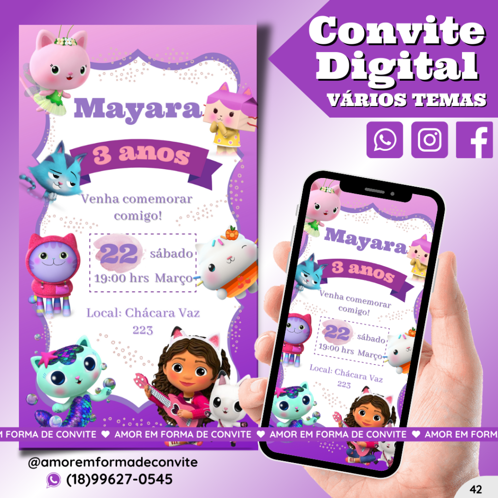 Convite Individual Infantil - Casa Mágica da Gaby - 42