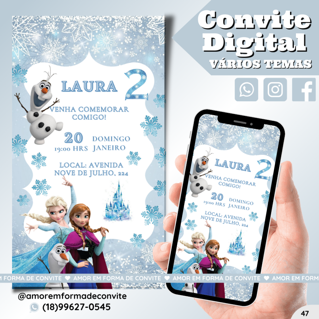 Convite Digital Infantil - Frozen - 47
