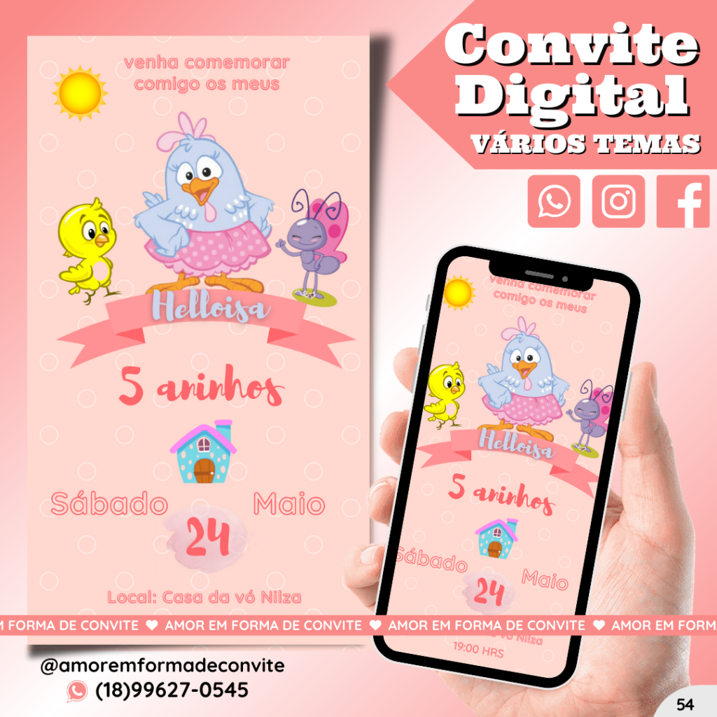 Convite Digital Infantil - Galinha Pintadinha - 54