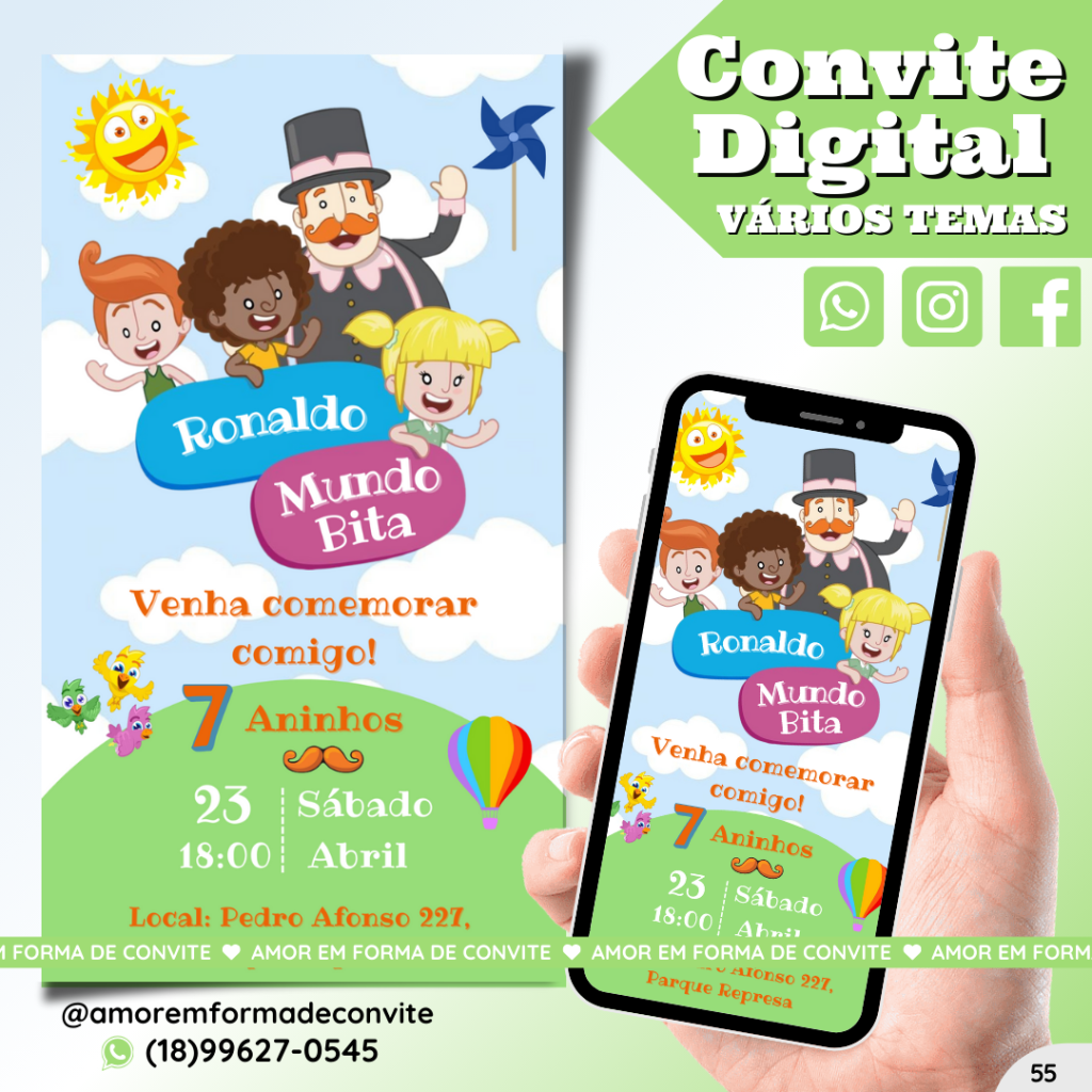 Convite Digital Infantil - Mundo Bita - 55