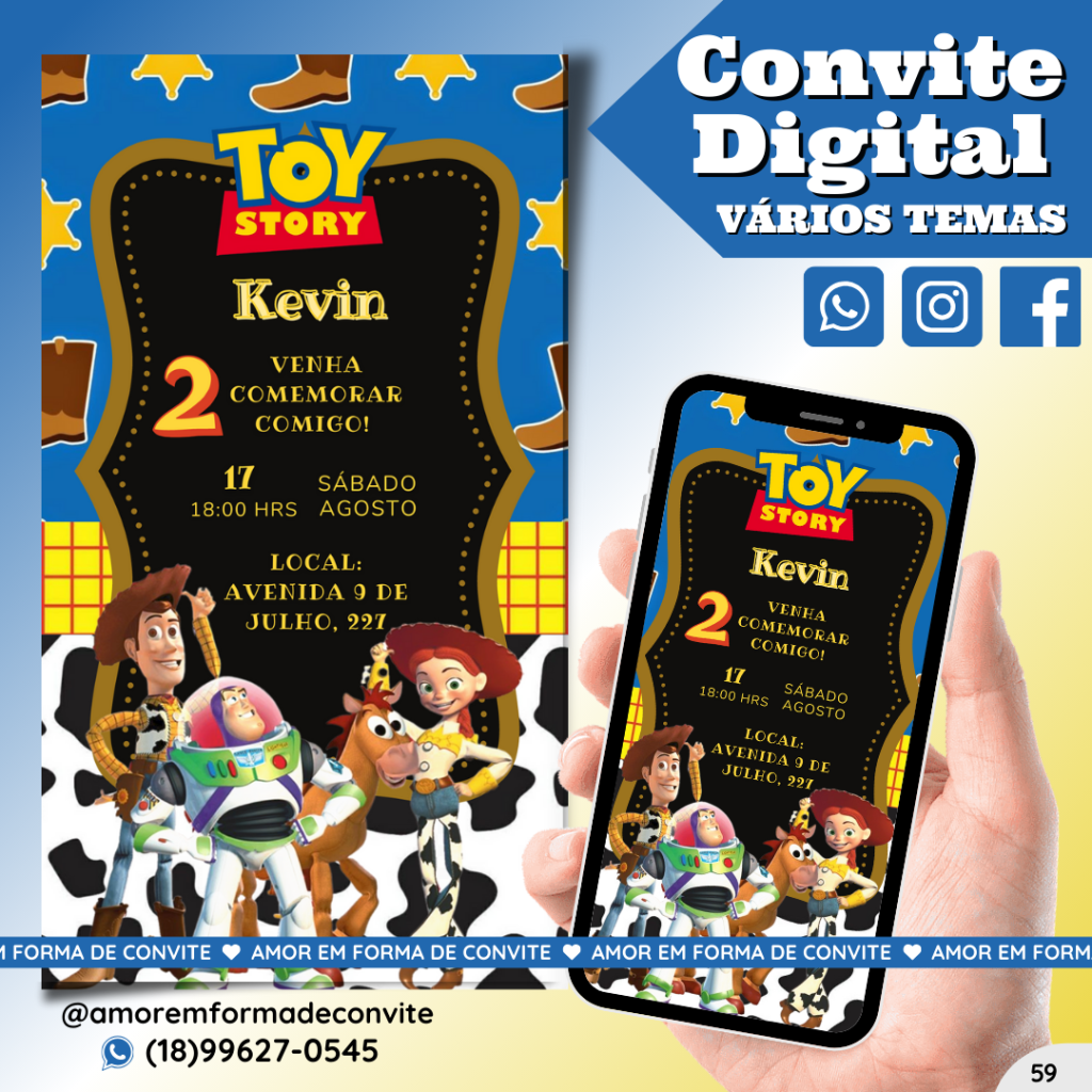 Convite DIgital Individual - Toy Story - 59