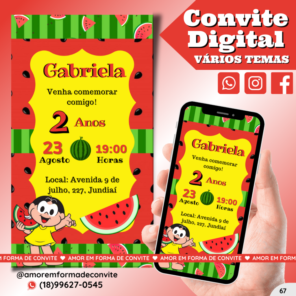 Convite Digital Infantil - Magali - 67