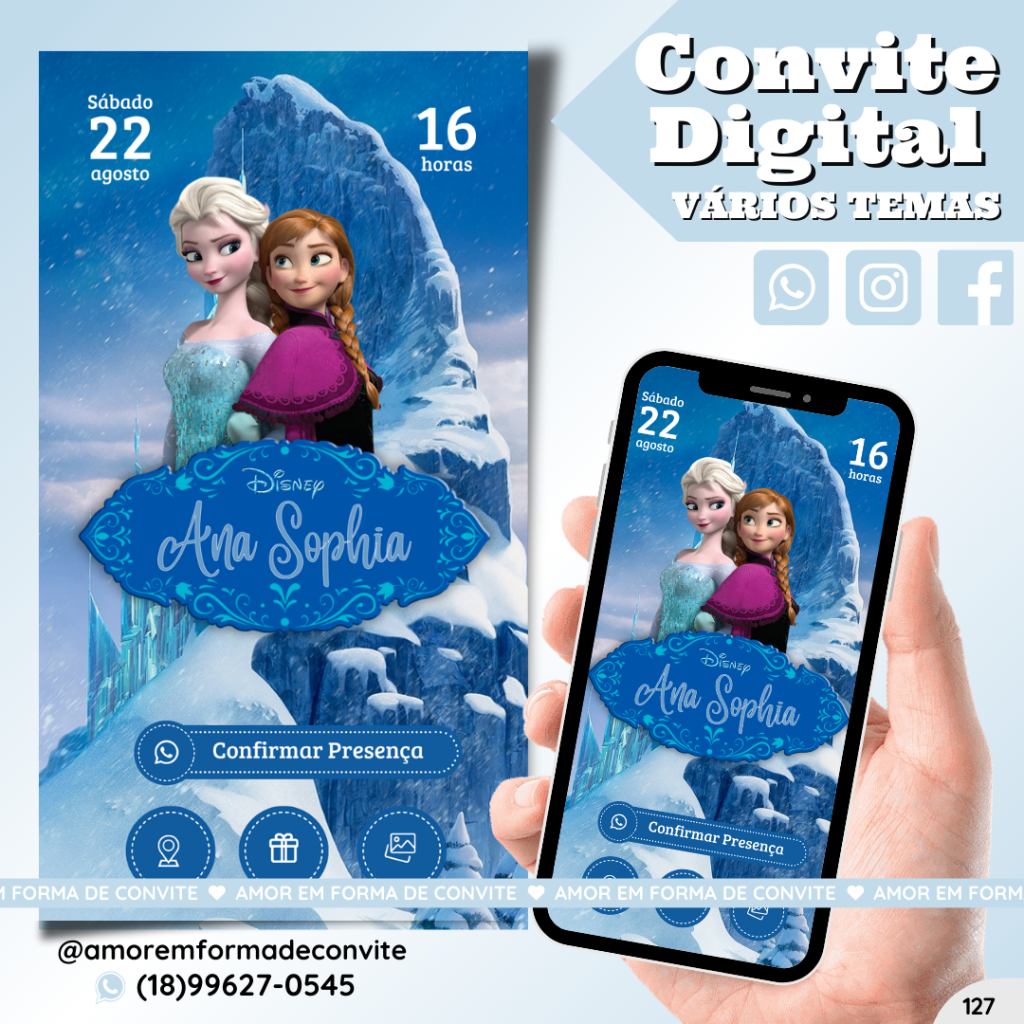 Convite Digital Infantil - Frozen - 127