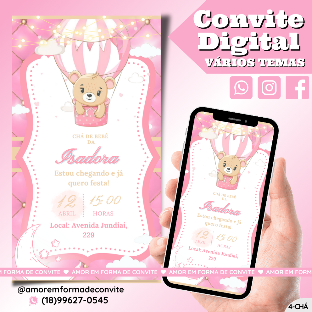 Convite Digital Chá - Chá de Bebê - 4-CHA