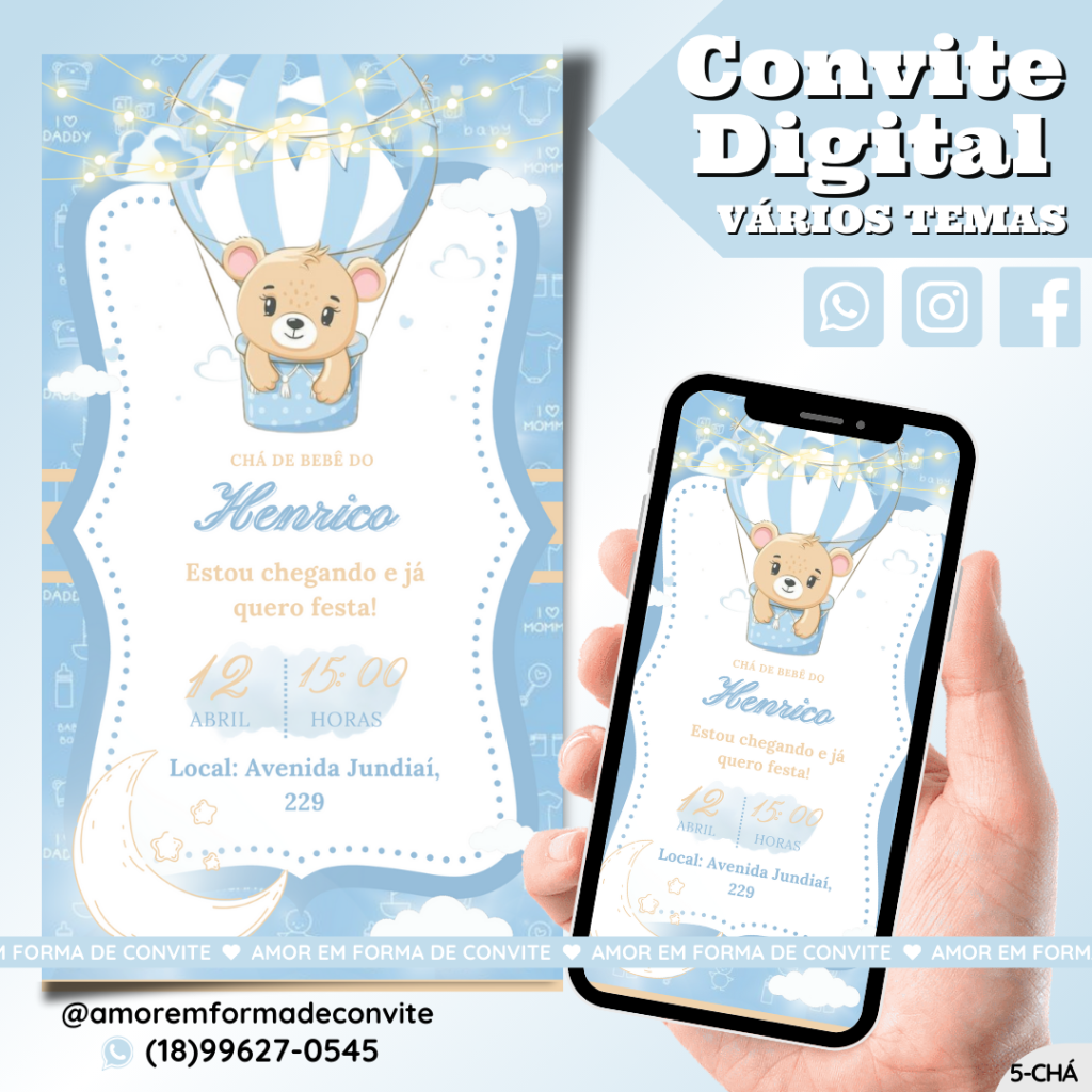Convite Digital Chá - Chá de bebe - 5-CHA