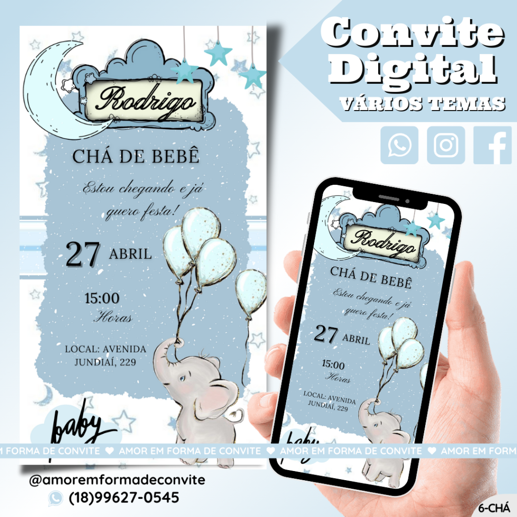 Convite Digital Chá - Chá de Bebê - 6-CHA