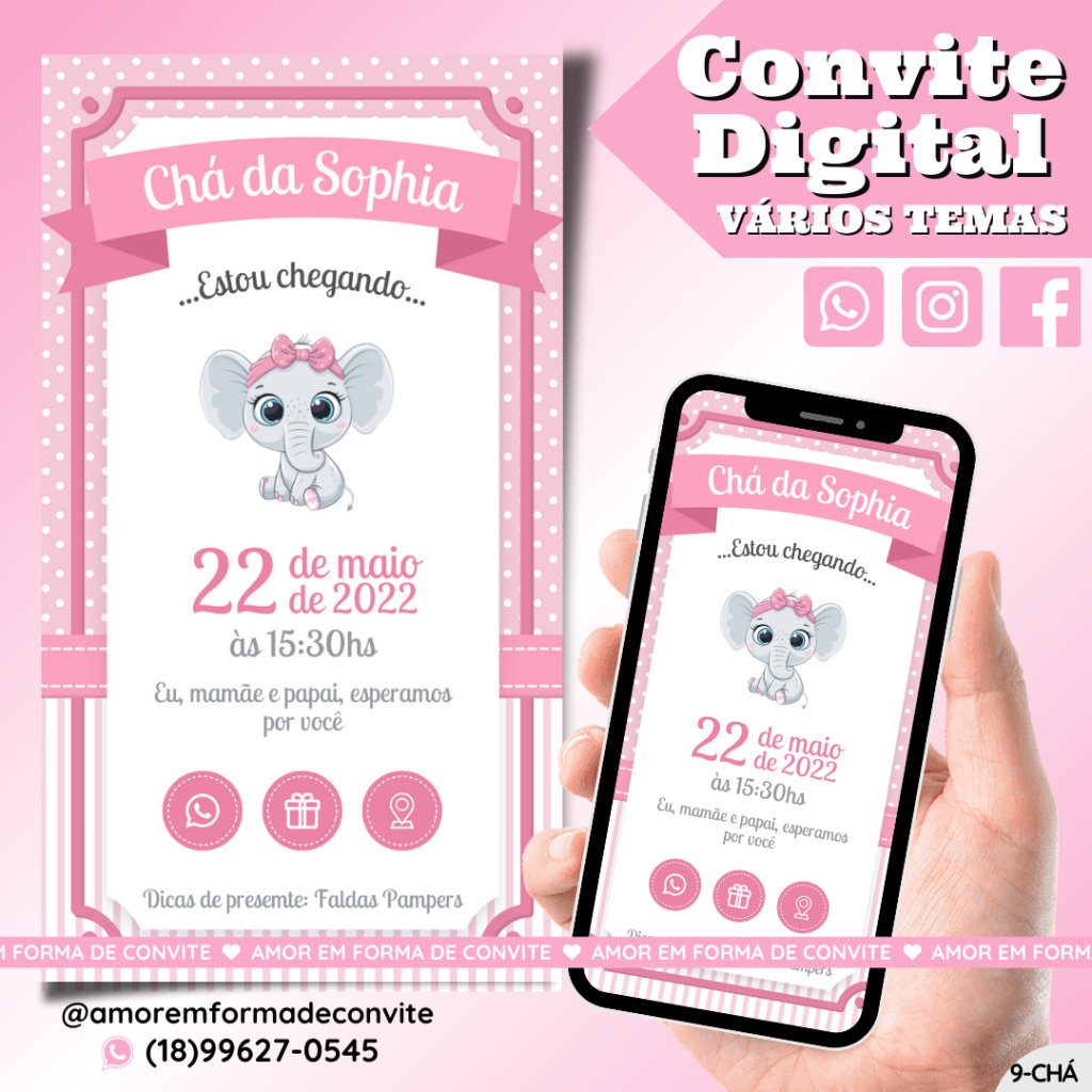 Convite Digital Chá - Chá de Bebê - 9-CHA
