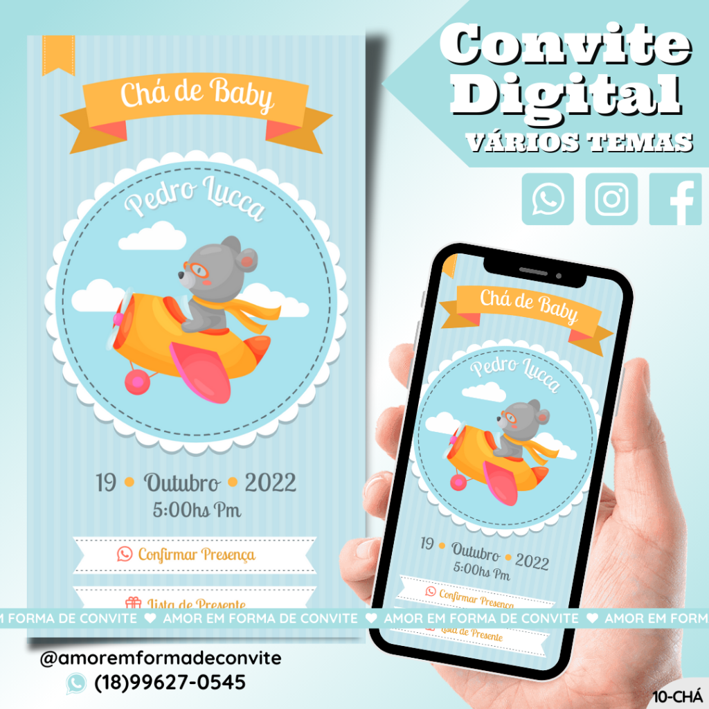 Convite Digital Chá - Chá de Bebe - 10-CHA
