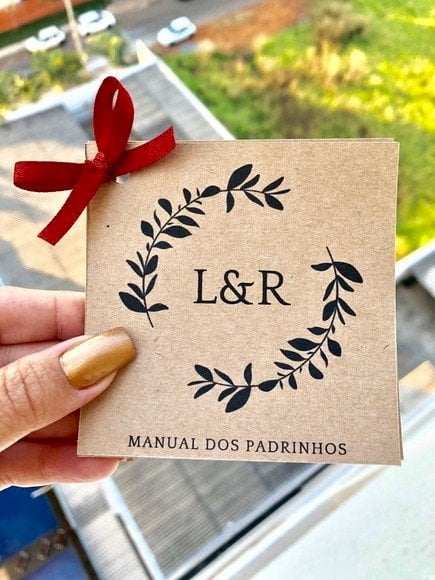 Manual dos Padrinhos 12 Páginas (Manual 12 - 02) kraft Rústico Preto