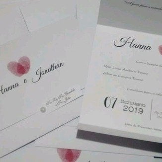 Convite de Casamento (Premium - 09) Coração Vermelho e Preto