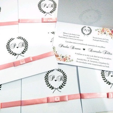 Convite de Casamento (Premium - 10) Rose Floral