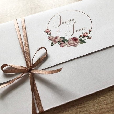 Convite de Casamento (Premium - 11) Floral Rose