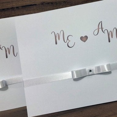 Convite de Casamento (Premium - 12) Branco discreto