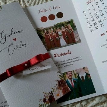 Manual dos Padrinhos Livreto (Manual L - 08) Floral Marsala 