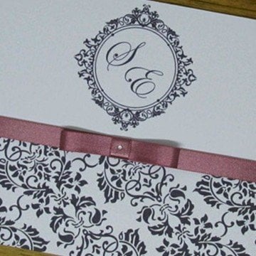 Convite para 15 Anos (A4 15anos - 04) Arabesco preto e rose