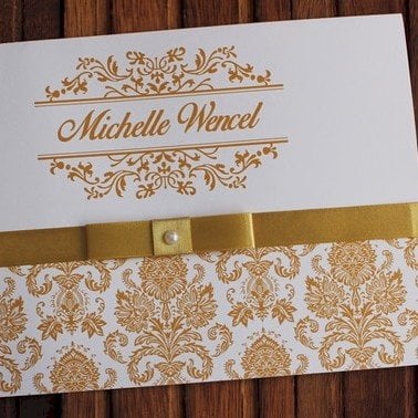 Convite para 15 Anos (A4 15anos - 16) Arabesco Dourado