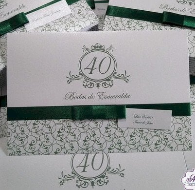 Convite de Casamento (A4 Bodas - 12) Arabesco Bodas de Prata