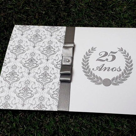 Convite de Casamento (A4 Bodas - 08) Arabesco Prata