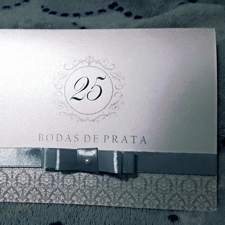 Convite de Casamento (A4 Bodas - 07) Arabesco Prata