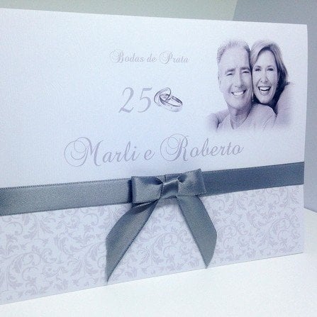 Convite de Casamento (A4 Bodas - 02) Arabesco Bodas de Prata