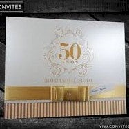 Convite de Casamento (A4 Bodas - 01) Arabesco Bodas de Ouro