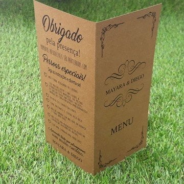Menu Cardápio (Menu - 12) Rústico Kraft 