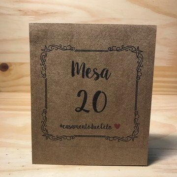 Marcador de Mesa (Diversos - 06) Kraft Rústico 