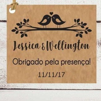Tag Agradecimento (Diversos - 09) Kraft Rústico Obrigado pela Presença