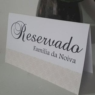 Placa Reservado (Diversos - 10) Reservado Família do Noivo Noiva