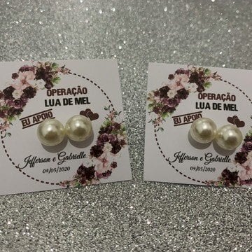 Par de Brincos + Tag (Diversos - 26) Tag Par de brinco Floral 