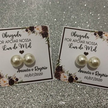 Par de Brincos + Tag (Diversos - 27) Tag Par de brinco Floral Marsala