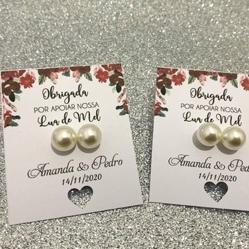 Par de Brincos + Tag (Diversos - 29) Tag Par de brinco Floral 