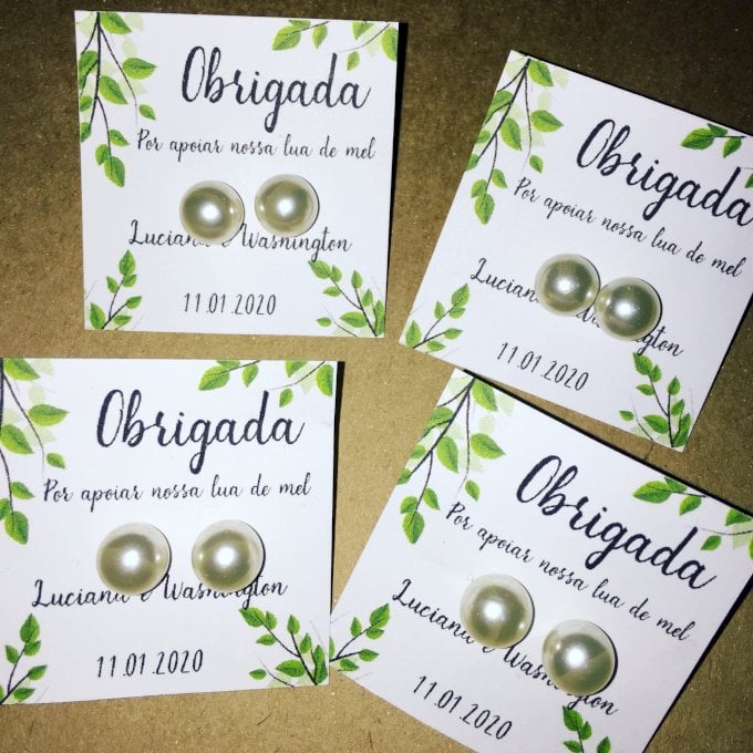 Par de Brincos + Tag (Diversos - 35) Tag Par de brinco Floral 