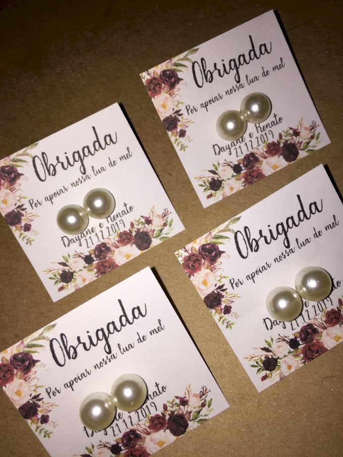 Par de Brincos + Tag (Diversos - 36) Tag Par de brinco Floral 